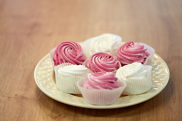 Image showing zephyr or marshmallow dessert on plate