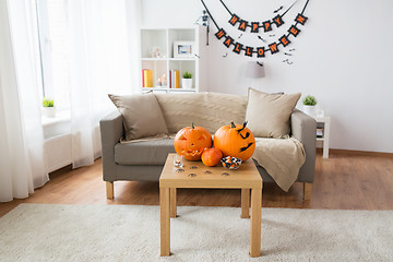 Image showing jack-o-lantern and halloween decorations at home