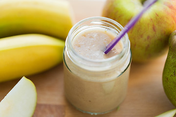 Image showing jar with fruit puree or baby food