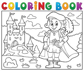 Image showing Coloring book prince and castle 2