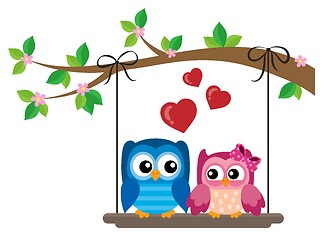 Image showing Valentine owls theme image 6