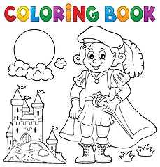 Image showing Coloring book prince and castle 1