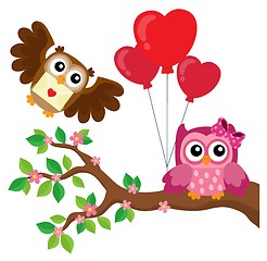 Image showing Valentine owls theme image 7