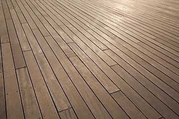 Image showing Wood deck lumber