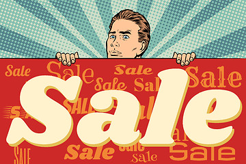 Image showing man with a sales banner