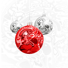 Image showing Christmas vector balls in the style of Marble Ink