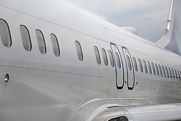 Image showing Airliner fuselage closeup