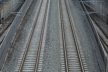 Image showing Merging Railway Tracks