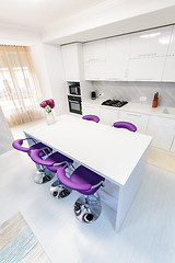 Image showing white dining table in modern kitchen