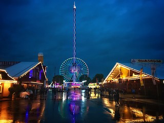 Image showing Rainy evening on the Stuttgart Wasen Festival