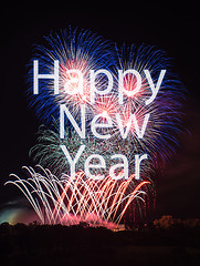 Image showing Happy New Year with fireworks