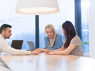 Image showing Startup business team at a meeting in modern office building