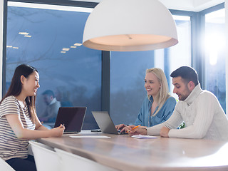 Image showing Startup business team at a meeting in modern office building