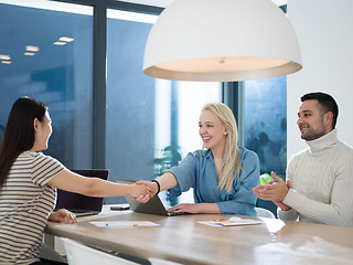 Image showing Startup business team at a meeting in modern office building