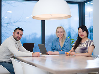 Image showing Startup business team at a meeting in modern office building