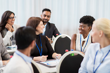 Image showing happy business team at international conference