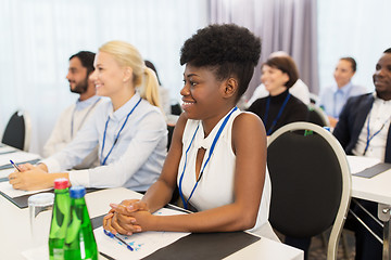 Image showing happy business team at international conference