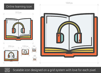 Image showing Online learning line icon.