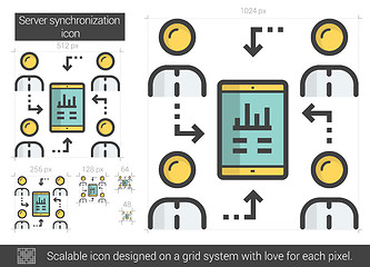 Image showing Server synchronization line icon.