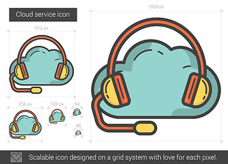 Image showing Cloud service line icon.