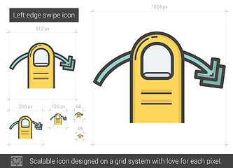 Image showing Left edge swipe line icon.