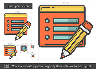 Image showing Bullet points line icon.