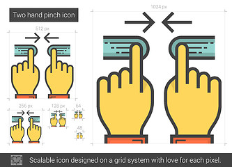 Image showing Two hand pinch line icon.