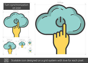 Image showing Turn synchronization on line icon.