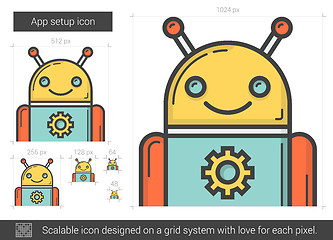 Image showing App setup line icon.