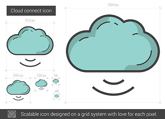 Image showing Cloud connect line icon.