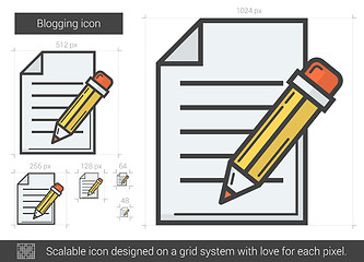 Image showing Blogging line icon.