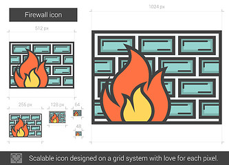 Image showing Firewall line icon.