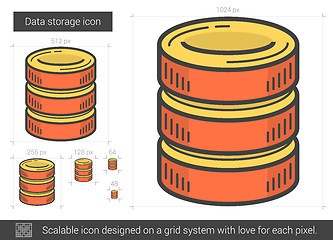 Image showing Data storage line icon.