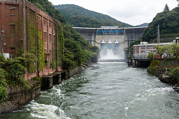 Image showing Gates at a dam