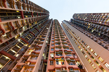 Image showing Residential building to the sky at night