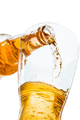 Image showing Glass of beer and bottle