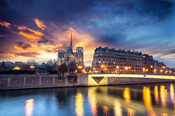 Image showing Notre Dame de Paris at Twilight