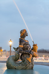 Image showing Fountain at Place de la Concorde in Paris France 