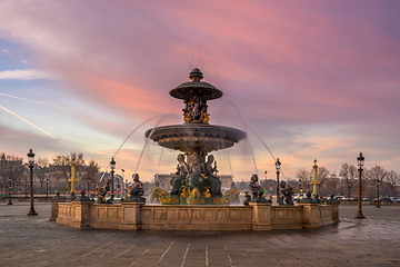 Image showing Fountain at Place de la Concorde in Paris France 