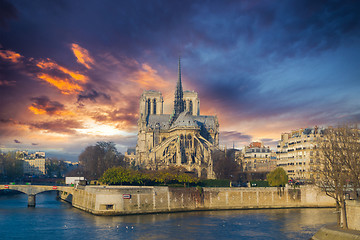 Image showing Notre Dame de Paris at Twilight