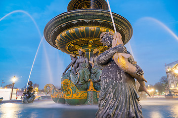 Image showing Fountain at Place de la Concorde in Paris France 