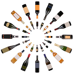 Image showing Wine bottles composition