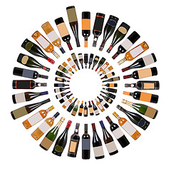 Image showing Wine bottles composition