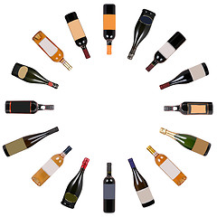 Image showing Wine bottles composition