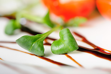 Image showing Close up of green Valeriana salsd leaves