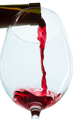 Image showing The red wine jet