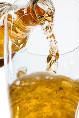 Image showing Glass of beer and bottle