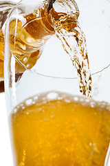 Image showing Glass of beer and bottle