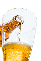 Image showing Glass of beer and bottle