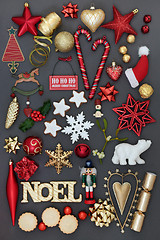 Image showing Noel Sign with Christmas Decorations